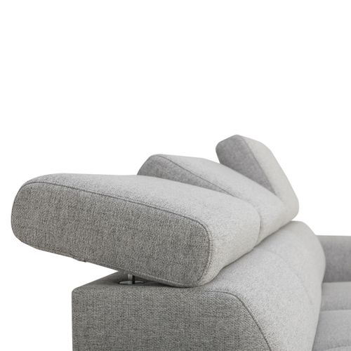 Canapé d'angle convertible méridienne réversible GUSTO tissu gris