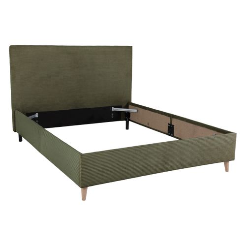 Lit 140x190 cm JAPP velours côtelé Kaki