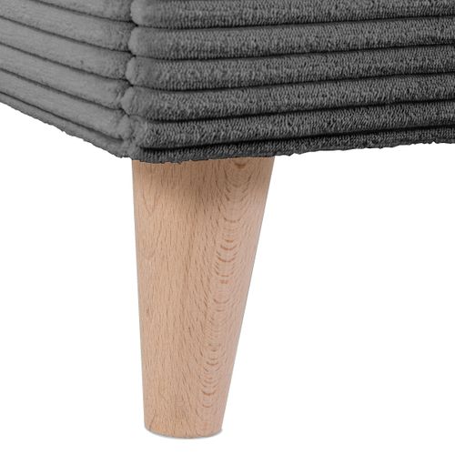 Lit 160x200 cm JAPP velours côtelé anthracite