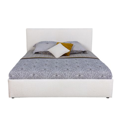 Lit coffre 160x200 cm JAPP tissu bouclette beige