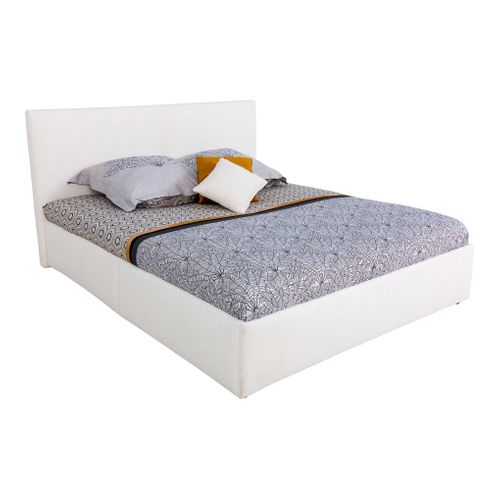 Lit coffre 160x200 cm JAPP tissu bouclette beige