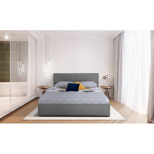 Lit coffre 160x200 cm JAPP velours côtelé anthracite