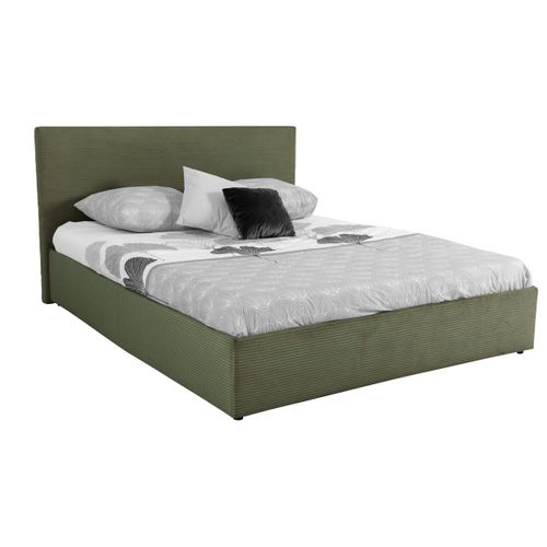 Lit coffre 160x200 cm JAPP velours côtelé Kaki