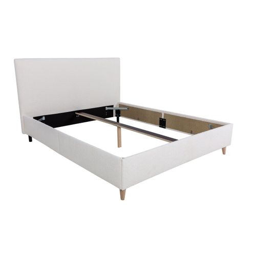 Lit 160x200 cm JAPP tissu bouclette biege