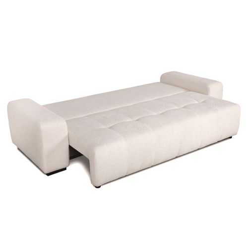 Canapé convertible 3 places BASTIEN tissu ecru