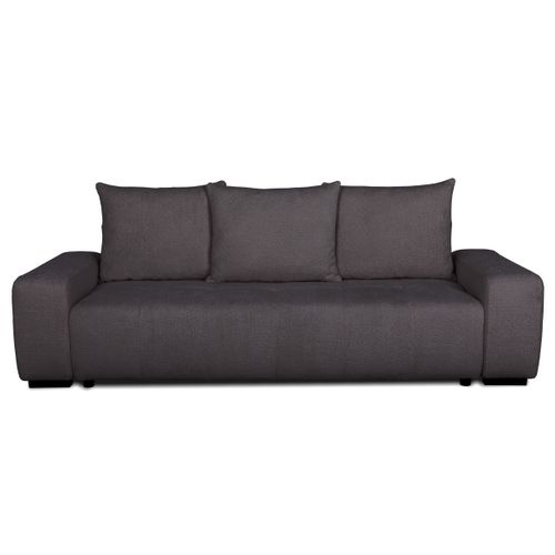 Canapé convertible 3 places BASTIEN tissu noir