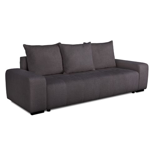 Canapé convertible 3 places BASTIEN tissu noir