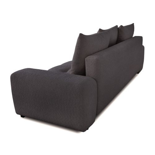 Canapé convertible 3 places BASTIEN tissu noir