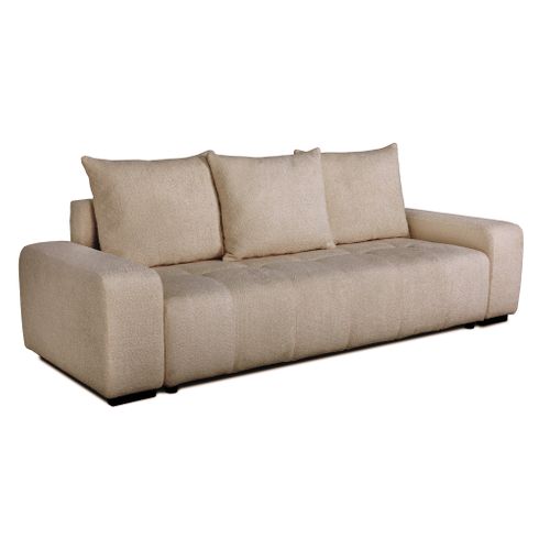 Canapé convertible 3 places BASTIEN tissu cumin