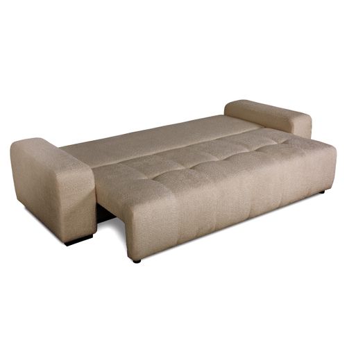 Canapé convertible 3 places BASTIEN tissu cumin