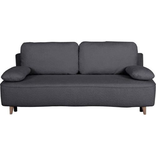 Canapé Convertible - 3 Places - Pyla - Tissu Alice Noir - Coffre - 203 X 95 X 89 Cm