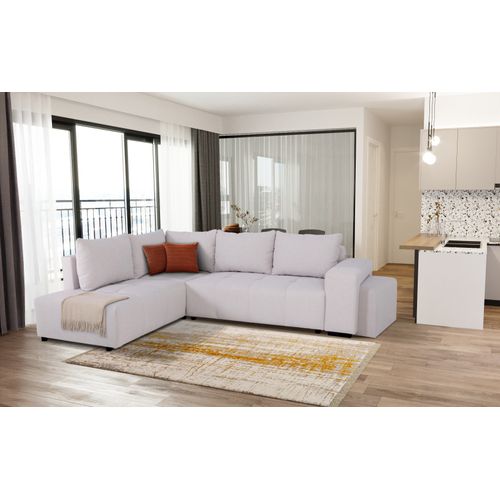 Canapé d'angle convertible GLORIA tissu beige