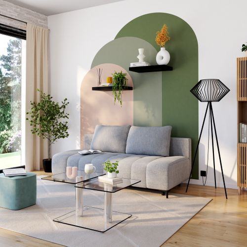 Banquette-lit 3 places ALICANTE tissu gris