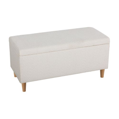 Banc coffre JAPP tissu bouclette beige