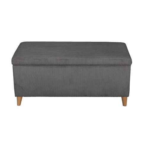 Banc coffre JAPP velours côtelé anthracite