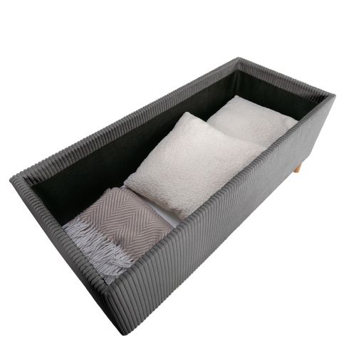 Banc coffre JAPP velours côtelé anthracite