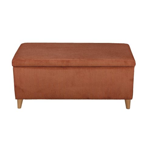 Banc coffre JAPP velours côtelé terracotta