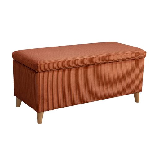 Banc coffre JAPP velours côtelé terracotta