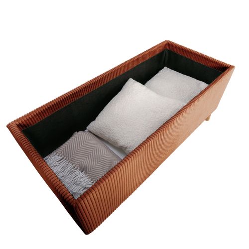 Banc coffre JAPP velours côtelé terracotta