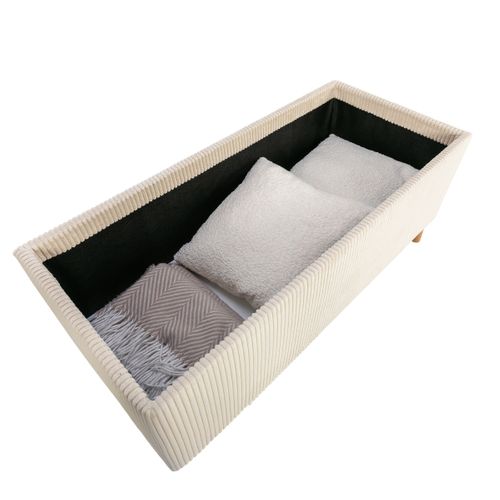 Banc coffre JAPP velours côtelé beige