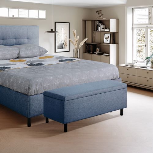 Banc coffre JAPP tissu bleu
