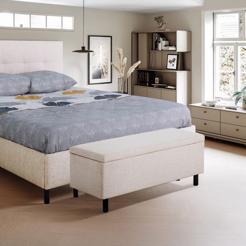 Banc coffre JAPP tissu beige