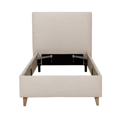 Lit 90x190 cm JAPP 3 velours côtelé beige