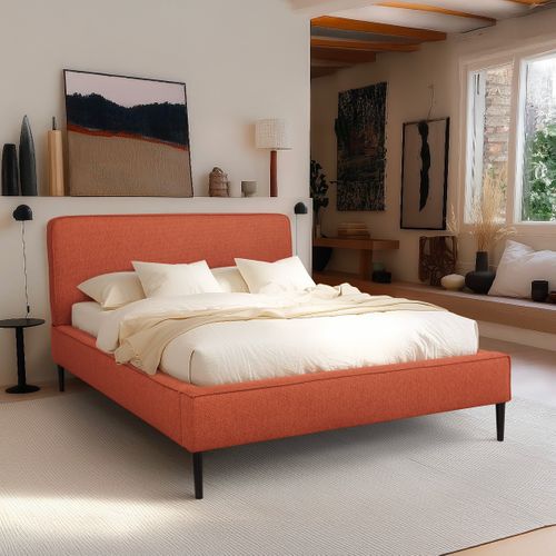 Lit 160x200 cm VICTORIA tissu style terracotta