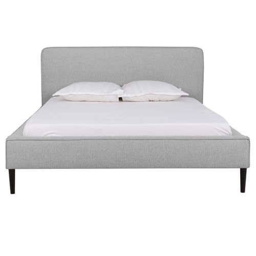 Lit 160x200 cm VICTORIA tissu style gris souris