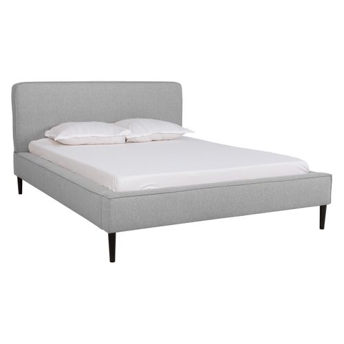 Lit 160x200 cm VICTORIA tissu style gris souris