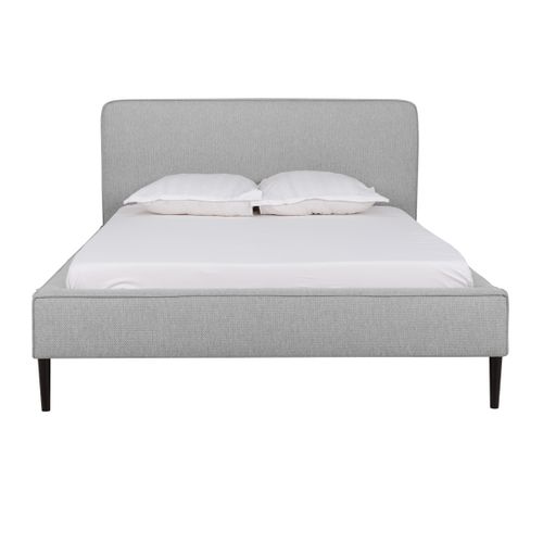 Lit 140x190 cm VICTORIA tissu style gris souris