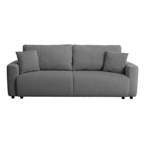 Canapé 3 places convertible MAEVA velours côtelé anthracite