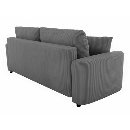 Canapé 3 places convertible MAEVA velours côtelé anthracite