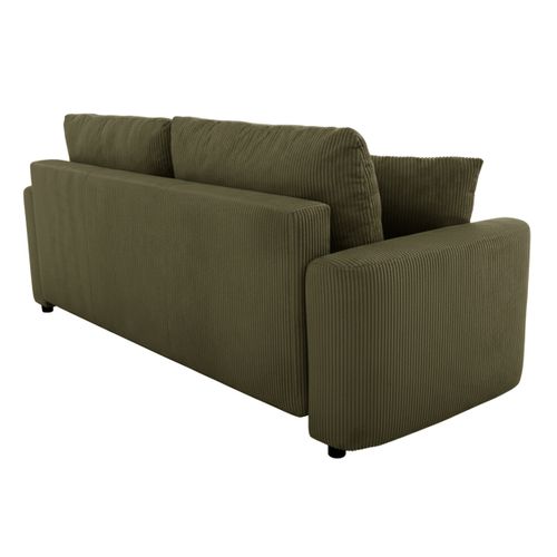 Canapé 3 places convertible MAEVA velours côtelé kaki