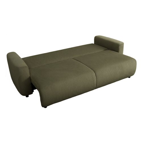 Canapé 3 places convertible MAEVA velours côtelé kaki