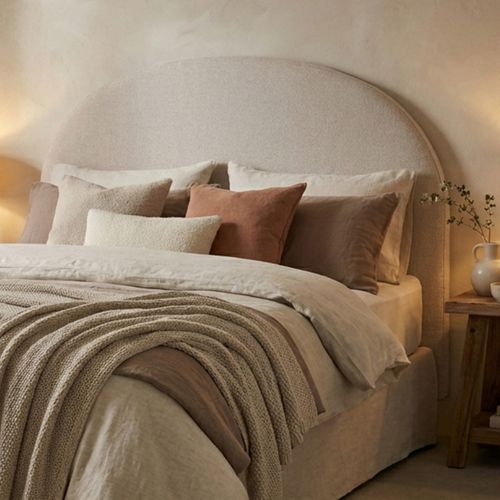 Tête de lit 140/160 cm ROMA tissu beige