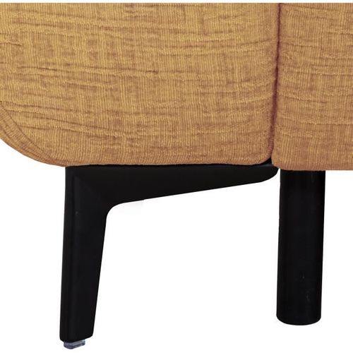 Canapé Convertible Express - 2 / 3 Places - Safia - Tissu Gauffré - Ocre - Matelas 15 Cm - 206 X 10