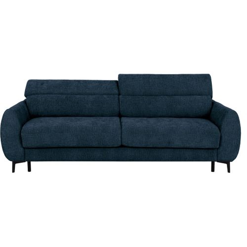 Canapé Convertible Express - 2 / 3 Places - Safia - Tissu Gauffré - Saphir - Matelas 15 Cm - 206 X