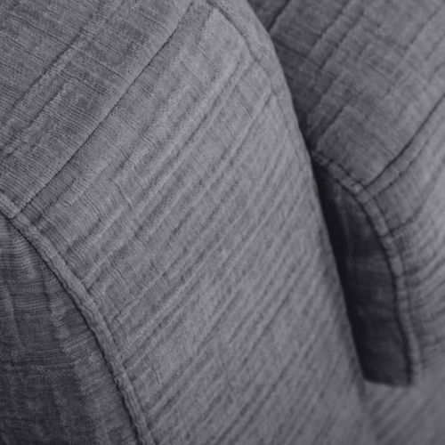 Canapé Convertible Express - 3 Places - Soa - Tissu Gauffré - Gris Souris - Matelas 15 Cm - 215 X 1