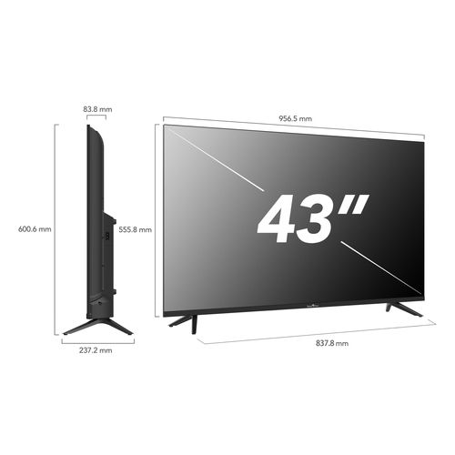 Téléviseur LED 43" (108 Cm) 4k UHD Smart TV Whale Os-43uh02v- Molotov, Netflix, Prime Video