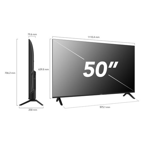 Téléviseur QLED 4k Uhd 50" (127cm) Smart TV Whale Os-50qh02k- Molotov, Netflix, Prime Video