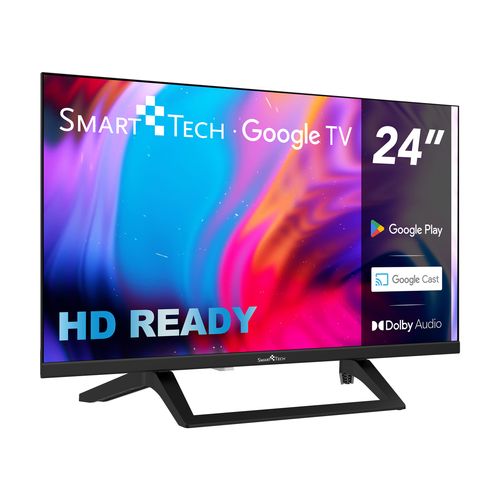 Téléviseur LED HD 24" (60 Cm) Smart TV Google 24hg01vc Chargeur De Véhicule 12v Fourni, HDMI, USB