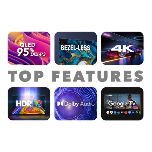 Téléviseur QLED 4k Uhd 55" (139 Cm) 55qg06k Google TV- 4xhdmi - 2xusb - Hdr10 - Memc - Son Dolby