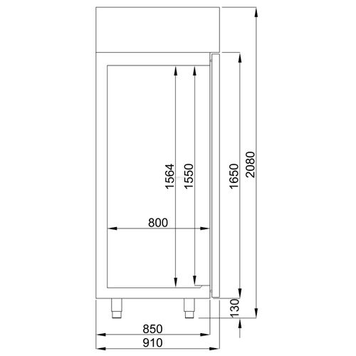 Armoire Pâtisserie Positive Pro Line En Acier Inoxydable - 850 Litres -