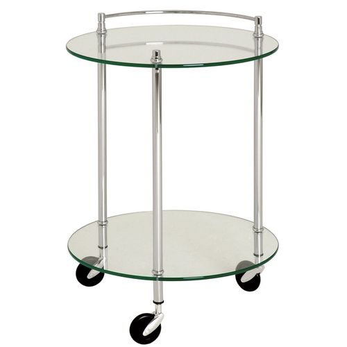 Table Pour Desserte En Tube D'acier Coloris Chromé, Dim : Hauteur 63 Cm