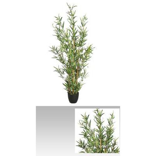 Plante Artificielle " Bambou " En Polyester + Fer + Bambou + Polyethyl - Dim : H 120 Cm