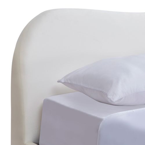 Lit Coffre Adulte 160x200 Cm Avec Tête De Lit Matelassée En Velours Beige - Suzon