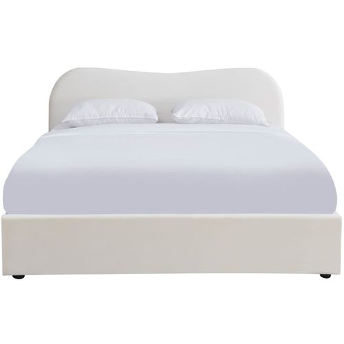 Lit Coffre Adulte 160x200 Cm Avec Tête De Lit Matelassée En Velours Beige - Suzon