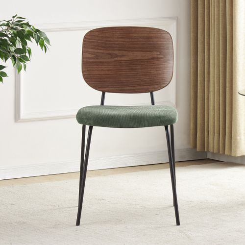 Lot De 2 Chaises En Velours Côtelé Vert Kaki - Naya