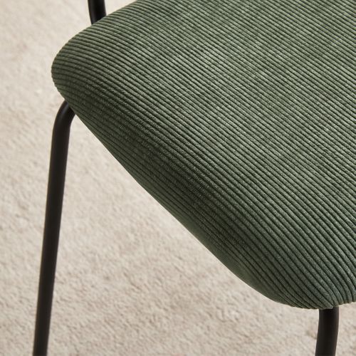 Lot De 2 Chaises En Velours Côtelé Vert Kaki - Naya